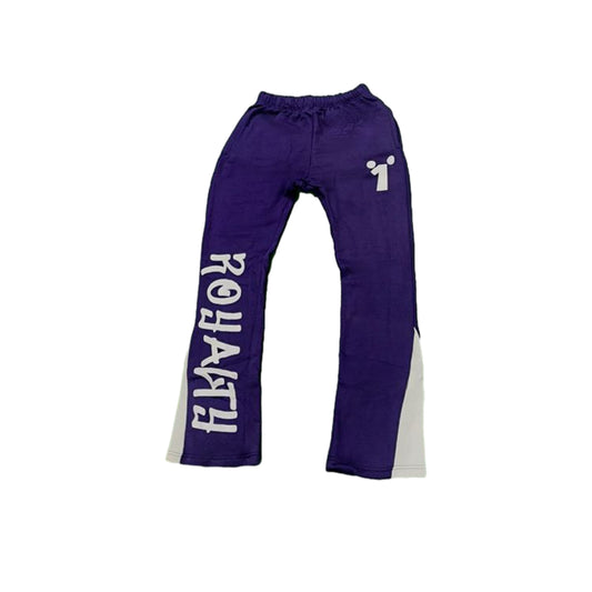 COZY PURPLE FLARED SWEATS: ROYALTY 1 COLLECTION